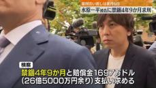 水原一平被告に禁錮4年9か月求刑　量刑言い渡しは来月6日