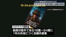 ウクライナが志願兵の募集開始　18～24歳の若者対象　“最大で年間約730万円の報酬支給”