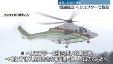 雪崩でホテル宿泊者ら孤立　ヘリコプターで救助　福島