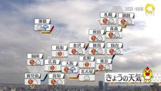 【天気】西日本の太平洋側で次第に雨　クリスマスイブにかけて広く下り坂