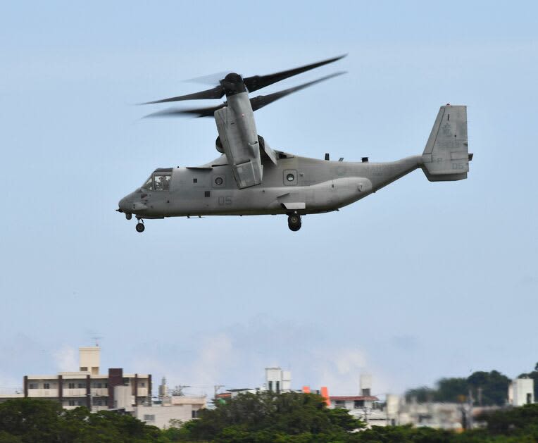 米軍オスプレイ、14日にも飛行再開　沖縄防衛局、きょう宜野湾市など沖縄県側に説明