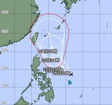 ︎フィリピン東の熱帯低気圧　あす20日夜に台風に　23日夜沖縄の南へ
