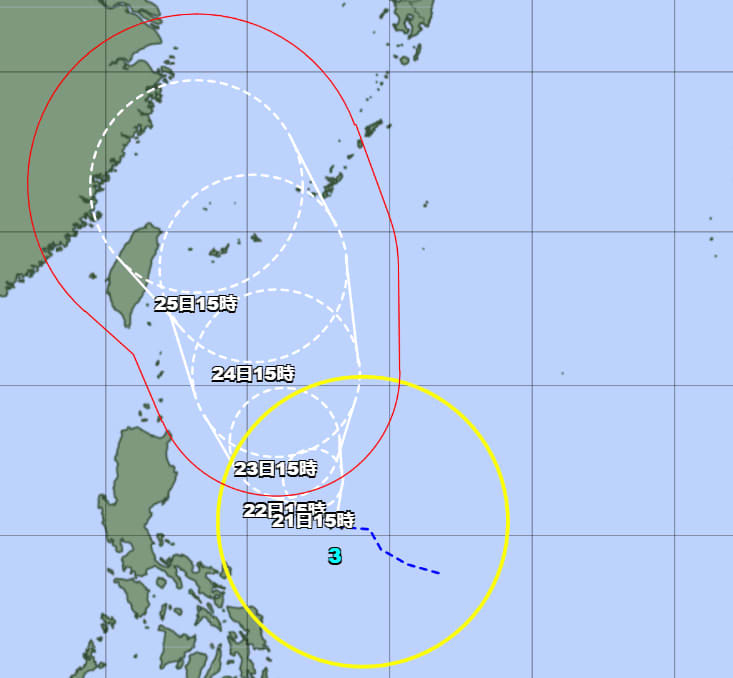 台風3号が発生　フィリピンの東で　23日午後3時には沖縄の南に