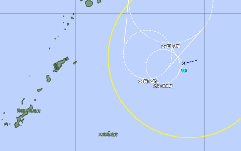 台風16号、日本の南で発生　沖縄へ直接の影響はない見込み