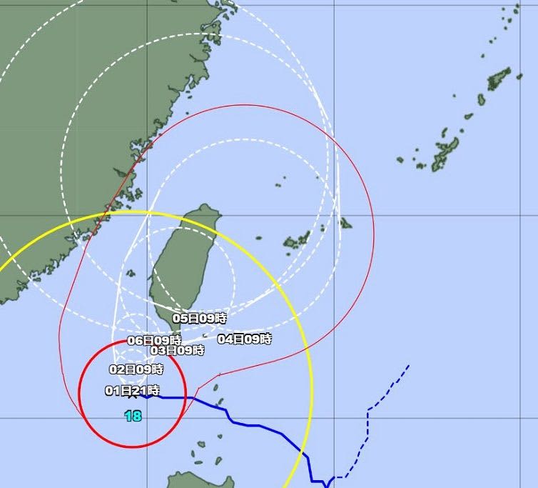 大型の台風18号、猛烈な勢力に　最大瞬間風速は75メートル　沖縄・先島諸島はあすから波が6～7メートルに【1日午前10時05分現在】