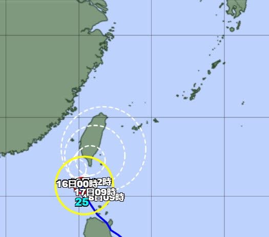 台風25号北上へ　沖縄本島地方は土砂災害や浸水に注意　18日には熱帯低気圧に【15日正午現在】