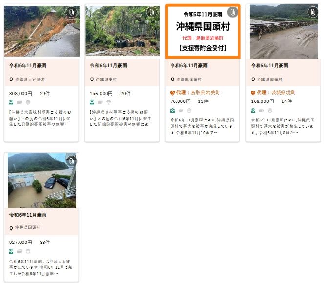 ふるさと納税で支援募る　記録的な豪雨に見舞われた国頭村・大宜味村・東村