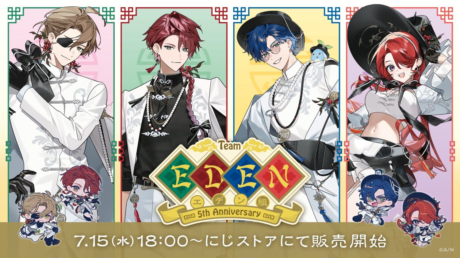 美品】ローレン・イロアス ランダムグリッター缶バッジ エデン組 5周年
