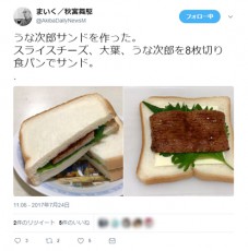 たまには変わった食べ方はいかが？「うなぎの蒲焼風サンドイッチ」