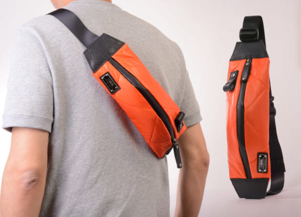 パラシュートメーカーとコラボした廃タイヤ再利用のボディバッグ登場