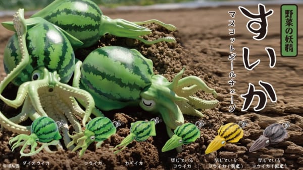 西瓜とイカを融合させた「野菜の妖精 すいか」？イカの胴体が西瓜に