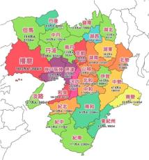 呼び方ひとつで変わる地図の顔　「近畿地方の地域別人口マップ」が反響