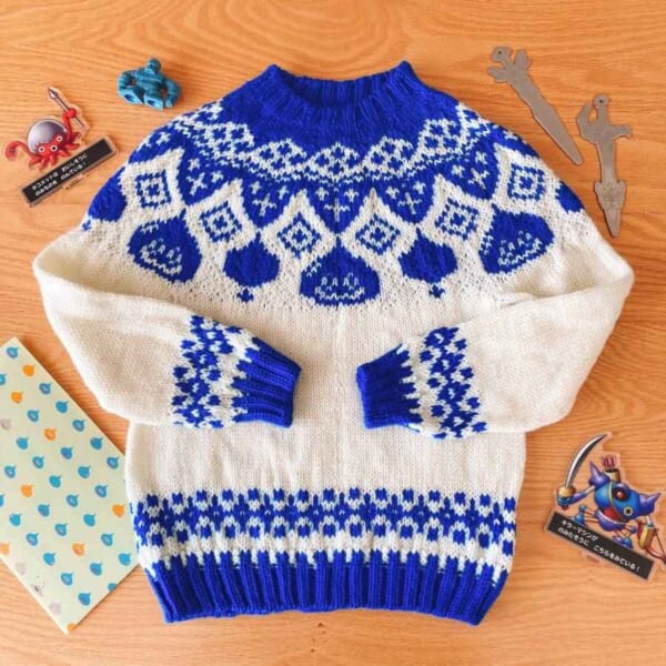 セーターにスライムがあらわれた！すべて手編みのファンアート作品