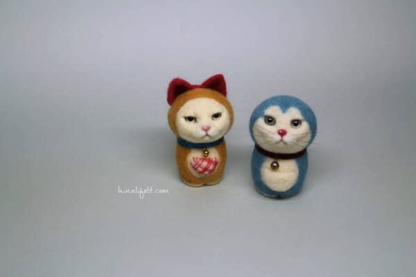 ドラえもん兄妹の羊毛フェルト作品 リアルな猫顔にクスッ｜Infoseek
