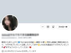 「貧困から成り上がり○社の会社を経営」の量産型アカウント　相手をしてたどり着いたのは「出会えない系サイト」