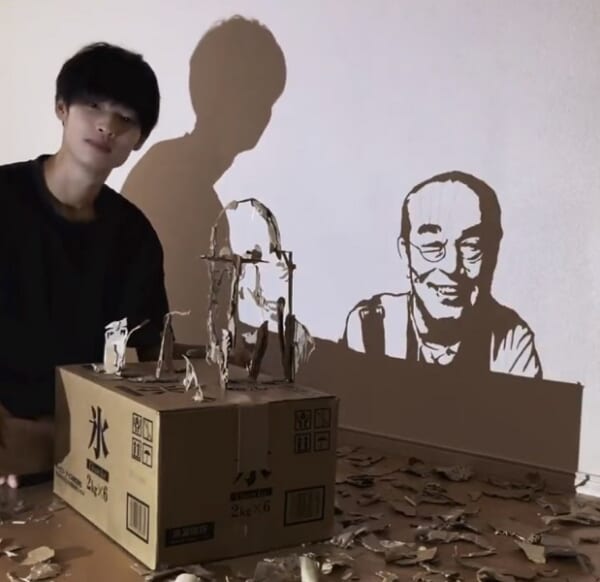 志村けんさんに届け！ダンボール影アートに感動｜Infoseekニュース