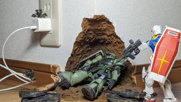 ガンダム　ザク　ジオラマ ザクを作成していきます。MGザクは可動域が広く、バランスもよく