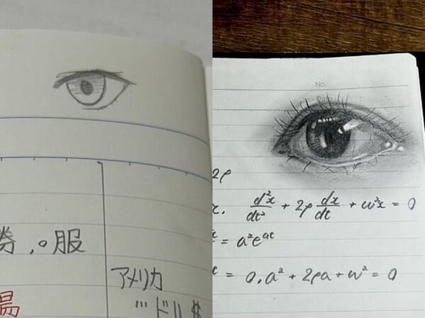 10年間ノートに片目を落書きし続けた結果……画力がとんでもないことに｜Infoseekニュース