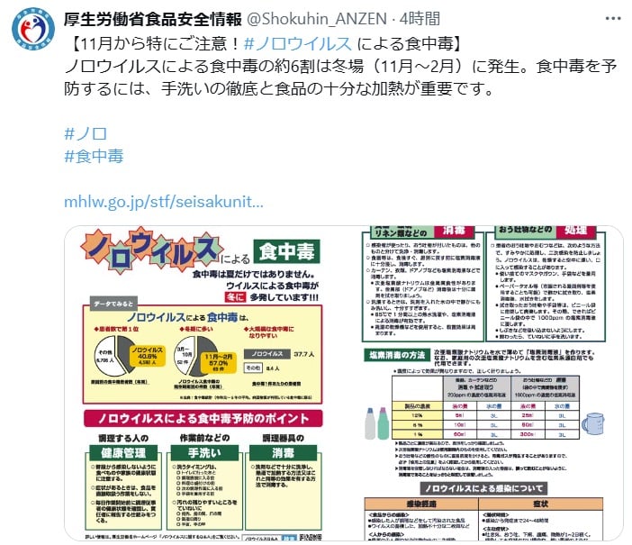 急に嘔吐や下痢…　「ノロウイルス」約6割は11月～2月発生　厚生労働省の“予防法”とは