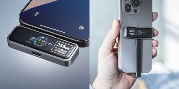 サンワサプライから「液晶表示付きUSBメモリ」　装着したままスマートフォンの充電が可能