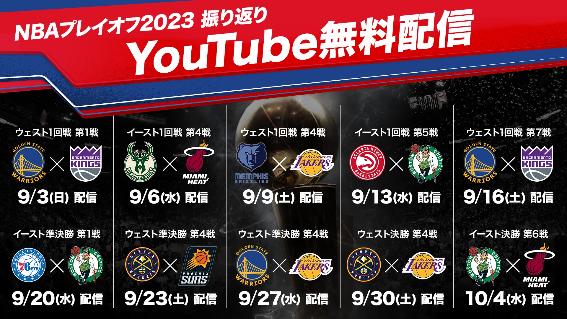 【お知らせ】NBAプレイオフ2023の名勝負をNBA Rakuten公式YouTubeで無料配信！