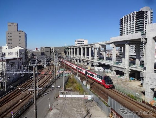 名鉄の知立駅、名古屋本線上りが高架化…最終的にはホームを重層化　2023年3月21日