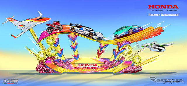 ホンダの次世代電動SUV『プロローグ』が山車に表現　2023年新年のローズパレード