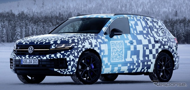 VW『トゥアレグ』改良新型、プロトタイプの写真公開…実車は今夏発表へ