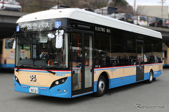 阪急バスが新デザインのEVバス導入