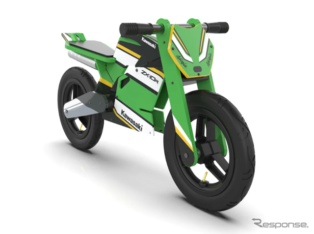 おもちゃ カワサキ、『Ninja ZX-10R』モチーフの子供用木製バランスバイク販売…7