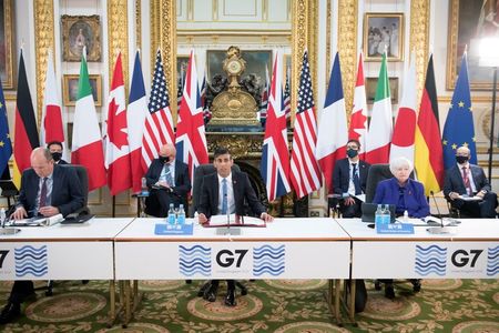 Ｇ7財務相、各国共通の最低法人税率15％以上で合意