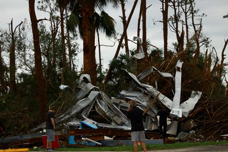 米フロリダ直撃ハリケーン、家屋所有者の被害は最大500億ドルか＝フィッチ