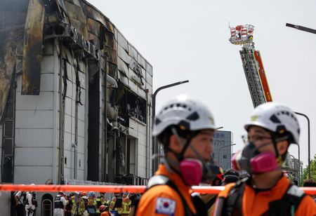韓国の電池工場で火災、22人死亡　死者の大半は中国籍