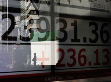 前場の日経平均は反落、米株安や大幅高の反動懸念から模様眺め