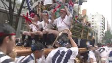 博多祇園山笠の期間中１度だけ舁き山笠が福岡地区へ　「集団山笠見せ」