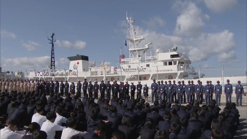 メバチマグロなど約11トンを水揚げ　ハワイ往復55日間の遠洋航海実習を終えた水産高校の生徒たちが帰港