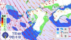 【九州の大雪情報】いつ、どこで、どれだけ降る？　雪・風（3時間毎）シミュレーションと予想24時間降雪量　福岡・佐賀・長崎・大分・熊本・宮崎・鹿児島・山口