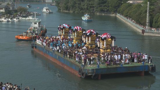 新居浜太鼓まつり最終日を飾る伝統「船御幸」6年ぶり開催