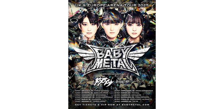 BABYMETALがUK&EUで初アリーナツアー開催決定、ファイナルはTHE O2アリーナ