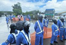 ＜独自＞「でっち上げ」　辺野古抗議活動制止警備員死亡　事故現場で防衛局職員批判の横断幕