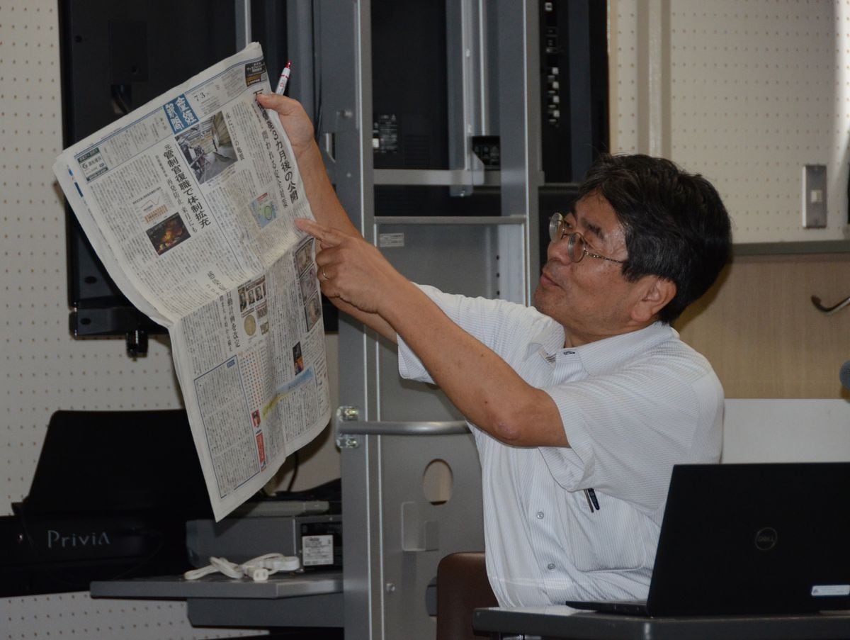 奈良・五條西中で本紙記者が出前授業　「決して人ごとでない」能登半島地震の取材経験を生徒たちに伝える
