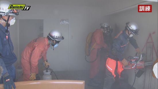 解体を予定している宿泊施設をつかった救助訓練実施　熱海市消防本部