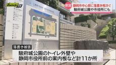駿府城公園に落書き…静岡市中心部の１１か所で被害を確認　市役所や青葉シンボルロードにも