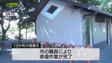 静岡市で見つかった13か所の落書きは修復完了