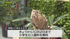 「掛川花鳥園」が20周年を迎え30日から3日間小学生の入園料が無料に