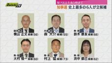 川勝知事の辞職に伴う静岡県知事選挙告示　新人６人が立候補（９日午前１１時４５分現在）
