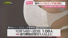 【早くも流行】静岡県がインフルエンザ流行期に　統計上3番目の早さ