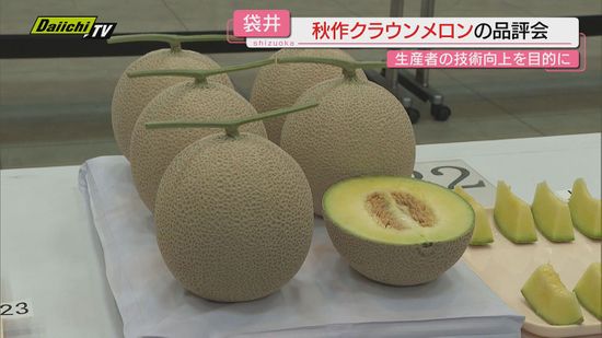 静岡・袋井市の特産　クラウンメロンの品評会