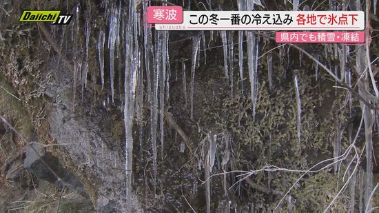 【強烈寒波】日本海側中心に大雪…県内18地点の観測所のうち14地点が氷点下で“低温災害”要注意（静岡）