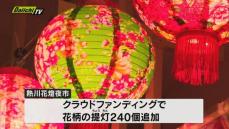 夜の伊豆・熱川で台湾の観光地「九份」の雰囲気を 花柄の提灯を240個